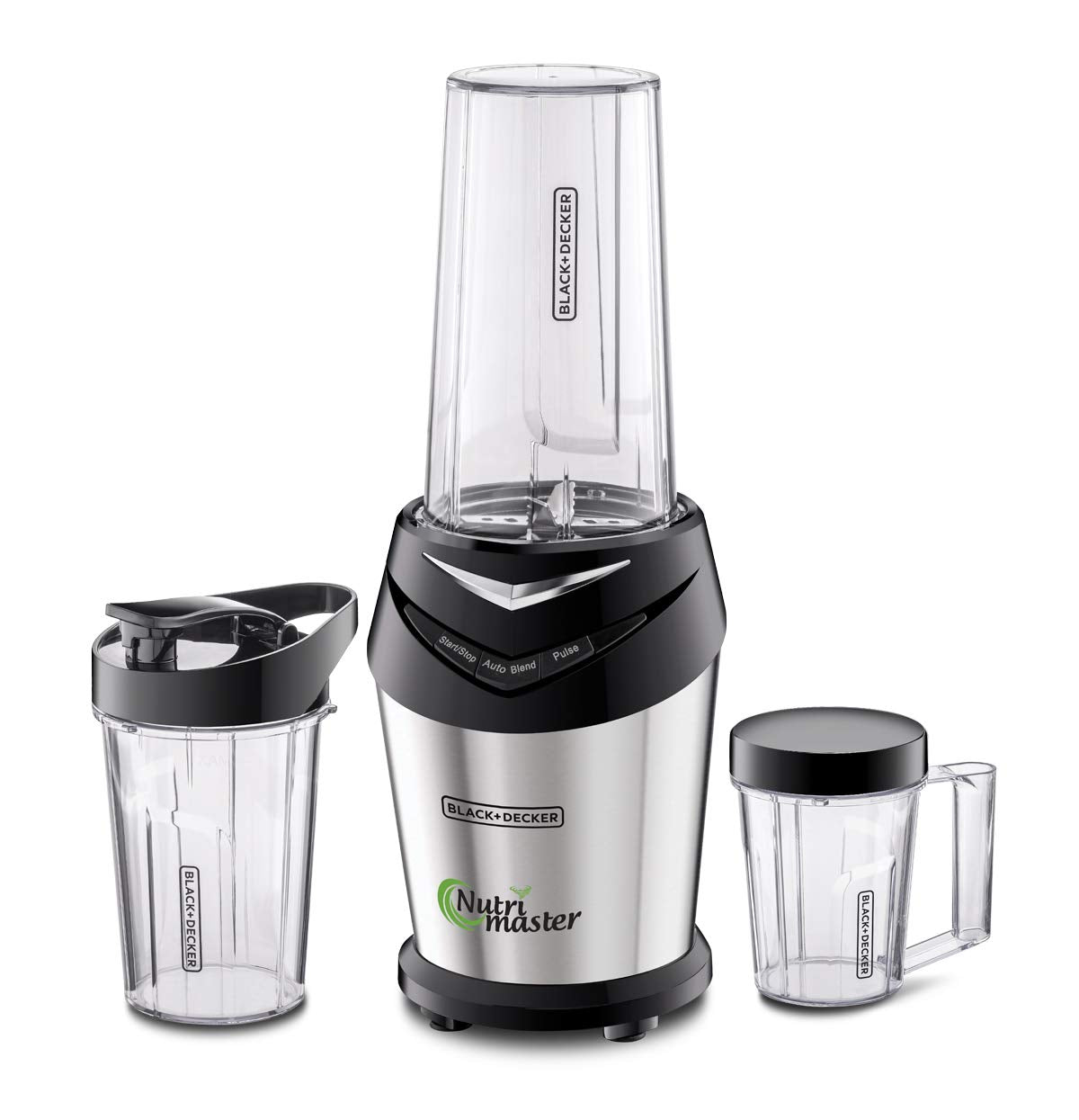 BLACK+DECKER 600W 700ml NutriMaster Blender/Smoothie Maker With 500ml and 300ml Travel Bottles Damage Box خلاط وصانع السموثي نيتري ماستر من بلاك اند ديكر بقوة 600 واط، يتكون من 3 برطمانات مع اغطية، فضي/اسود مفتوح الكارتون BLACK+DECKER 600W 700ml NutriMaster Blender/Smoothie Maker With 500ml and 300ml Travel Bottles Damage Box خلاط وصانع السموثي نيتري ماستر من بلاك اند ديكر بقوة 600 واط، يتكون من 3 برطمانات مع اغطية، فضي/اسود مفتوح الكارتون